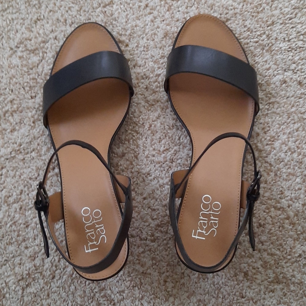 Franco Sarto ankle strap wedge sandal